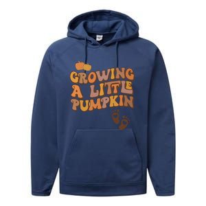 Growing A Little Pumpkin Pregnancy Announcement Halloween Performance Fleece Hoodie