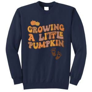 Growing A Little Pumpkin Pregnancy Announcement Halloween Tall Sweatshirt