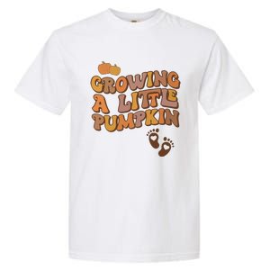 Growing A Little Pumpkin Pregnancy Announcement Halloween Garment-Dyed Heavyweight T-Shirt