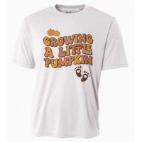 Growing A Little Pumpkin Pregnancy Announcement Halloween Cooling Performance Crew T-Shirt