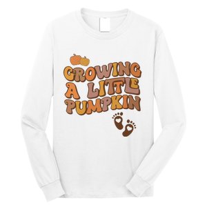 Growing A Little Pumpkin Pregnancy Announcement Halloween Long Sleeve Shirt