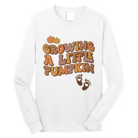 Growing A Little Pumpkin Pregnancy Announcement Halloween Long Sleeve Shirt