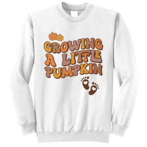 Growing A Little Pumpkin Pregnancy Announcement Halloween Sweatshirt