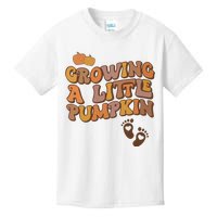 Growing A Little Pumpkin Pregnancy Announcement Halloween Kids T-Shirt