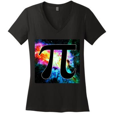 Galactic Pi Galaxy Infinity Women's V-Neck T-Shirt