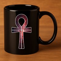 Galaxy Ankh 11oz C Handle Ceramic Mug
