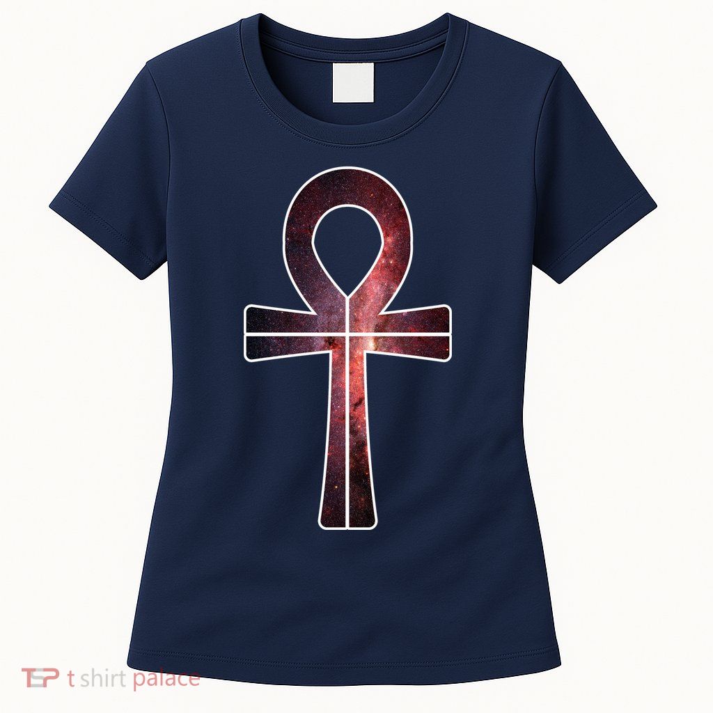 Galaxy Ankh Womens T-Shirt