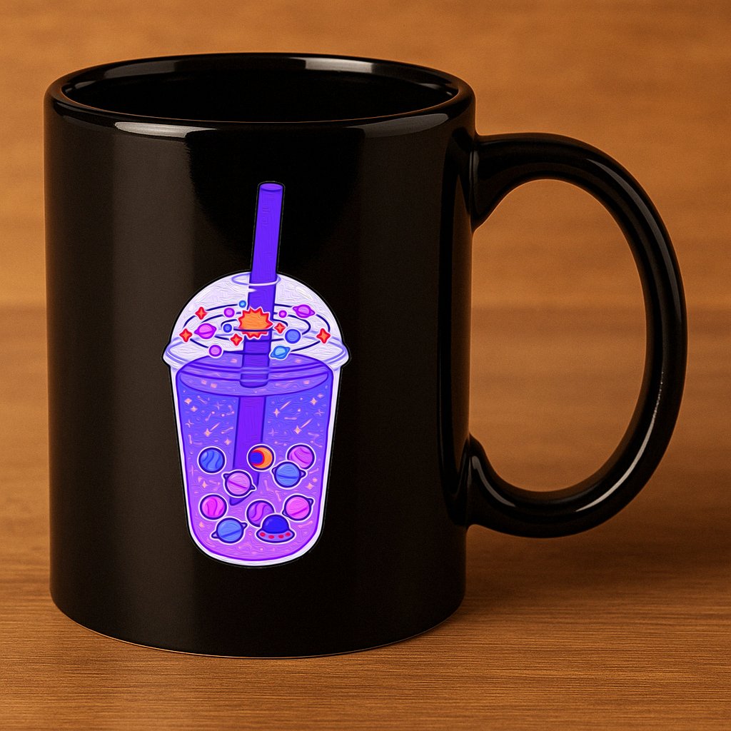Galaxy Boba 11oz C Handle Ceramic Mug