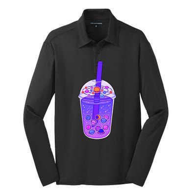 Galaxy Boba Silk Touch Performance Long Sleeve Polo