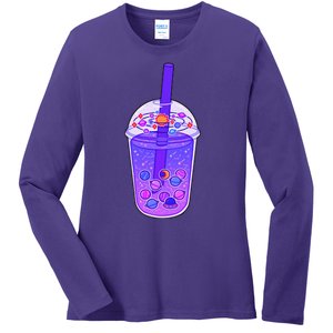 Galaxy Boba Ladies Long Sleeve Shirt