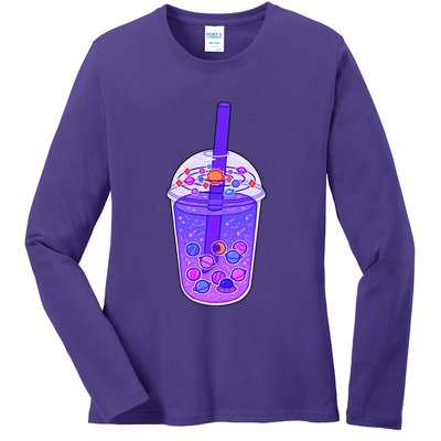 Galaxy Boba Ladies Long Sleeve Shirt