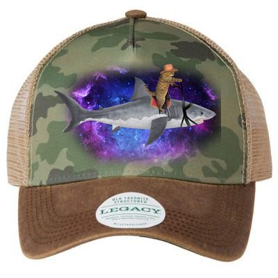 Galaxy Cat Riding Shark Legacy Tie Dye Trucker Hat