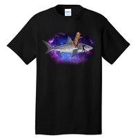 Galaxy Cat Riding Shark Tall T-Shirt