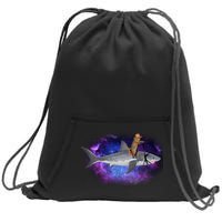 Galaxy Cat Riding Shark Sweatshirt Cinch Pack Bag