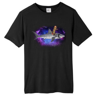 Galaxy Cat Riding Shark Tall Fusion ChromaSoft Performance T-Shirt