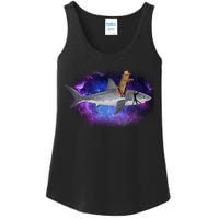 Galaxy Cat Riding Shark Ladies Essential Tank