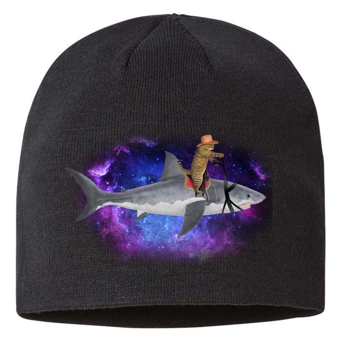 Galaxy Cat Riding Shark Sustainable Beanie