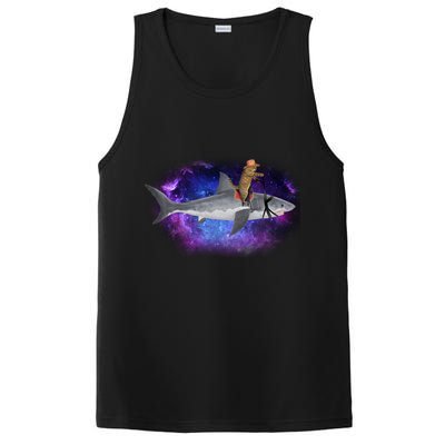 Galaxy Cat Riding Shark PosiCharge Competitor Tank