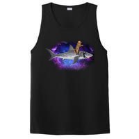 Galaxy Cat Riding Shark PosiCharge Competitor Tank