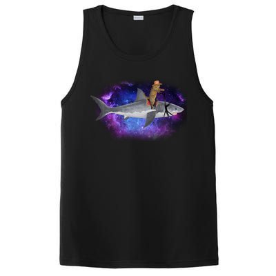 Galaxy Cat Riding Shark PosiCharge Competitor Tank