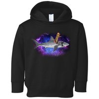 Galaxy Cat Riding Shark Toddler Hoodie