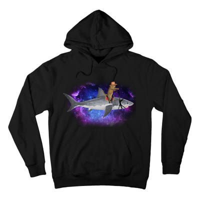 Galaxy Cat Riding Shark Tall Hoodie