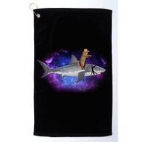 Galaxy Cat Riding Shark Golf Towel