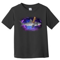 Galaxy Cat Riding Shark Toddler T-Shirt