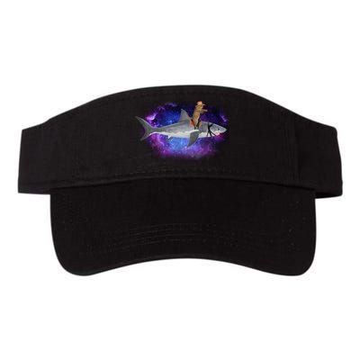 Galaxy Cat Riding Shark Valucap Bio-Washed Visor