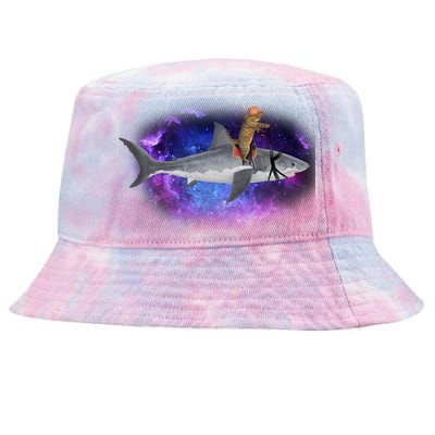 Galaxy Cat Riding Shark Tie-Dyed Bucket Hat