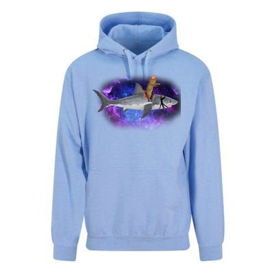 Galaxy Cat Riding Shark Unisex Surf Hoodie