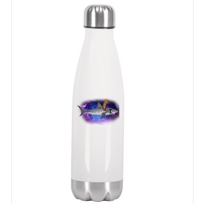 Galaxy Cat Riding Shark Stainless Steel Insulated Water Bottle