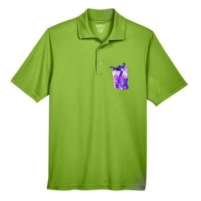 Galaxy Cats Boba Tea Men's Origin Performance Piqué Polo