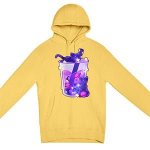 Galaxy Cats Boba Tea Premium Pullover Hoodie