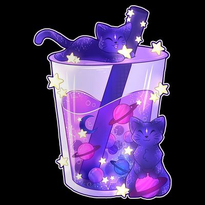 Galaxy Cats Boba Tea T-Shirt