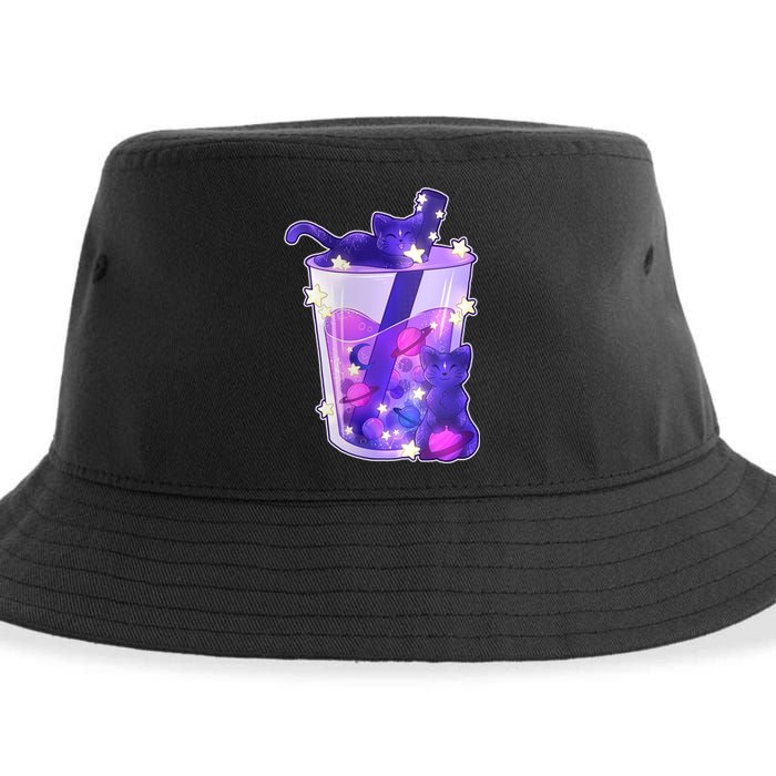 Galaxy Cats Boba Tea Sustainable Bucket Hat