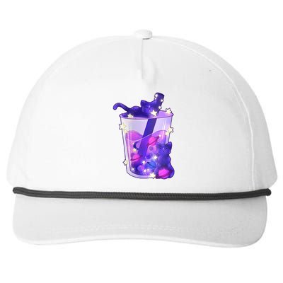 Galaxy Cats Boba Tea Snapback Five-Panel Rope Hat