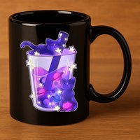 Galaxy Cats Boba Tea 11oz C Handle Ceramic Mug