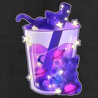 Galaxy Cats Boba Tea 11oz C Handle Ceramic Mug