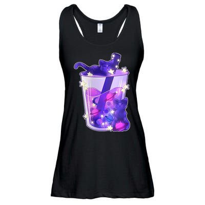 Galaxy Cats Boba Tea Ladies Essential Flowy Tank