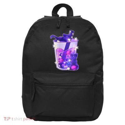Galaxy Cats Boba Tea 16 in Basic Backpack