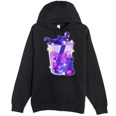 Galaxy Cats Boba Tea Premium Pullover Hoodie