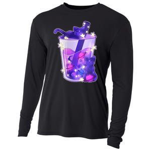 Galaxy Cats Boba Tea Cooling Performance Long Sleeve Crew