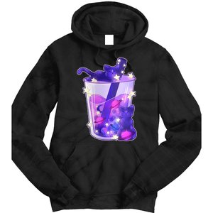 Galaxy Cats Boba Tea Tie Dye Hoodie