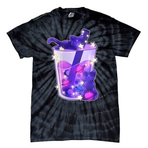 Galaxy Cats Boba Tea Tie-Dye T-Shirt