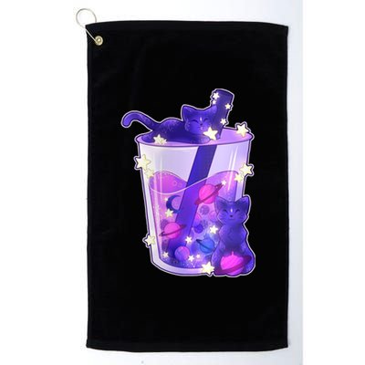 Galaxy Cats Boba Tea Platinum Collection Golf Towel