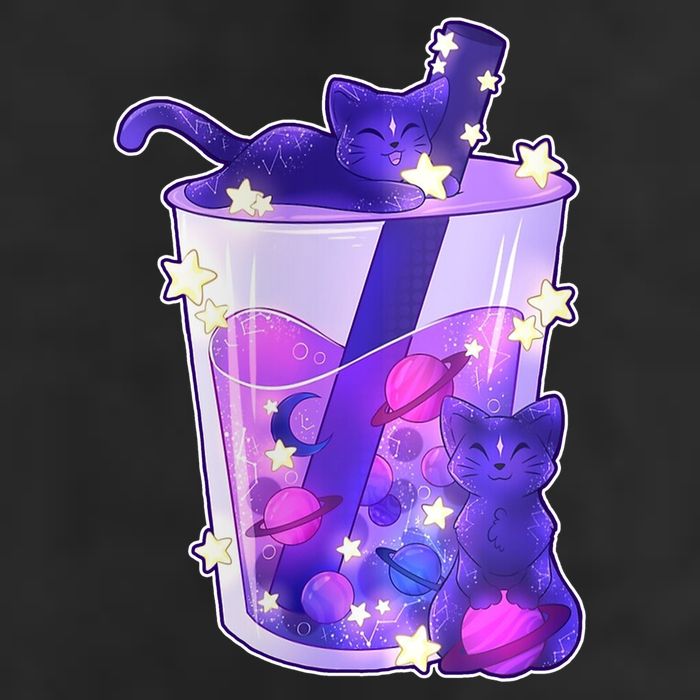 Galaxy Cats Boba Tea Golf Towel