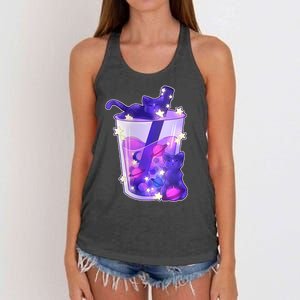 Galaxy Cats Boba Tea Women's Knotted Racerback Tank