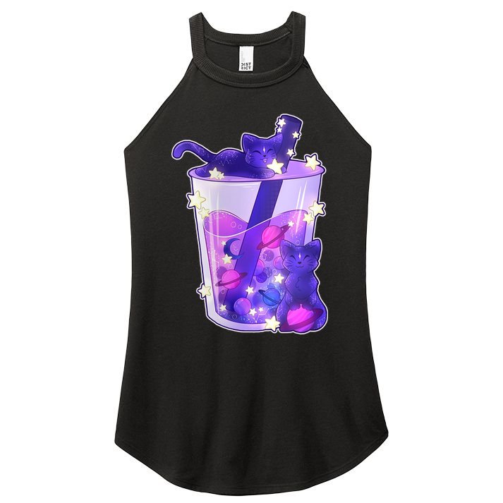 Galaxy Cats Boba Tea Women's Perfect Tri Rocker Tank
