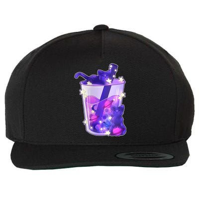 Galaxy Cats Boba Tea Wool Snapback Cap